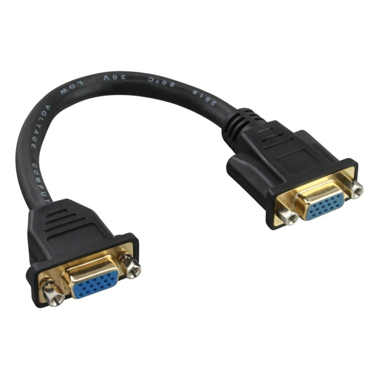 GK-13012 20 cm InLine VGA adapterkabel - VGA female naar female - paneelmontage - Zwart