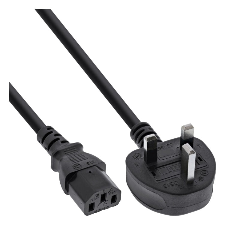 GK-13050 1,8 meter InLine stroomkabel UK-stekker naar IEC C13 - zwart