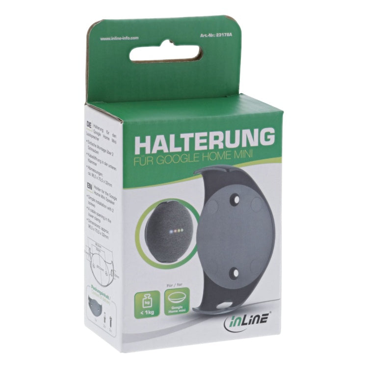GK-13118 InLine wandhouder voor Google Home Mini - Zwart