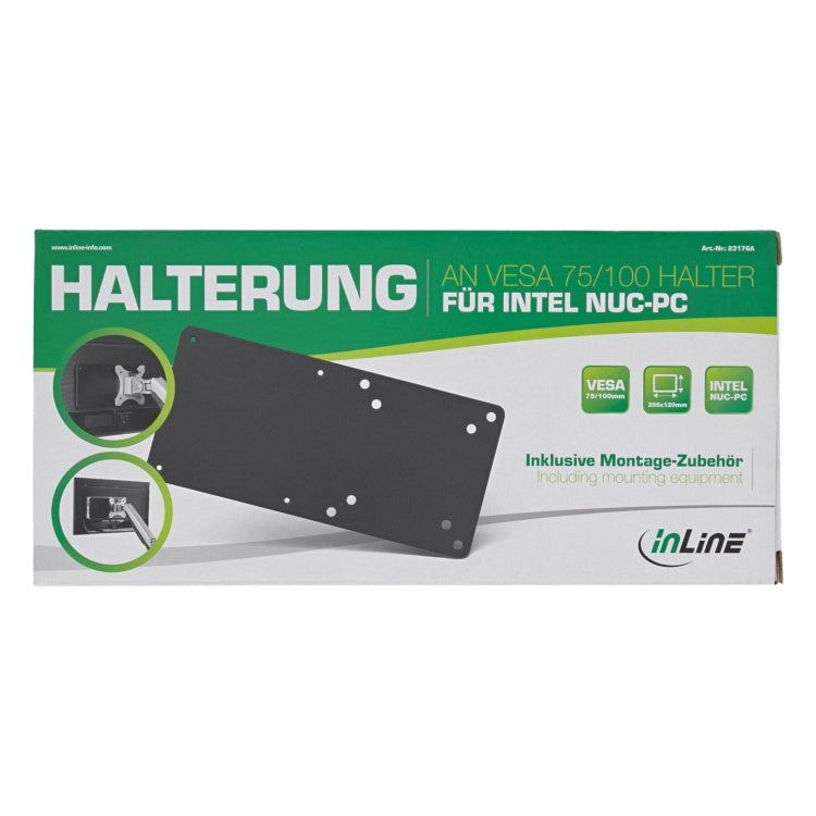 GK-13119 InLine VESA montageplaat voor Intel NUC mini PC - 75/100 mm - Zwart