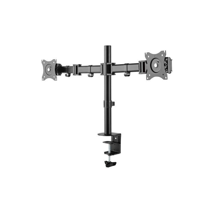 GK-13136 InLine dubbele monitorarm voor bureau - 13 tot 27 inch - 2 × 8 kg - Zwart