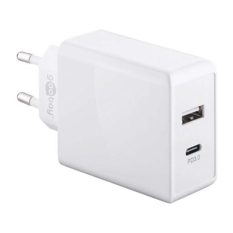 GK-230V2USB-C28W-WT Goobay USB lader wit - USB A + USB C - 28 watt
