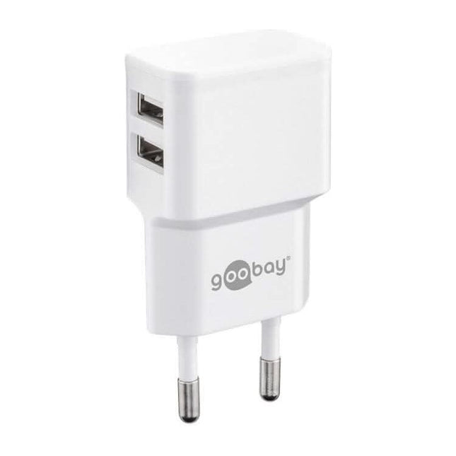GK-230V2USB12W-WT Goobay USB lader wit - 2 x USB - 12 watt