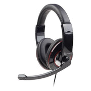 GMB-HDST Gembird stereo hoofdtelefoon met microfoon - Extra comfortabel - Bedraad - Zwart/rood