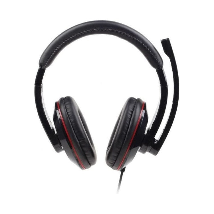 GMB-HDST Gembird stereo hoofdtelefoon met microfoon - Extra comfortabel - Bedraad - Zwart/rood