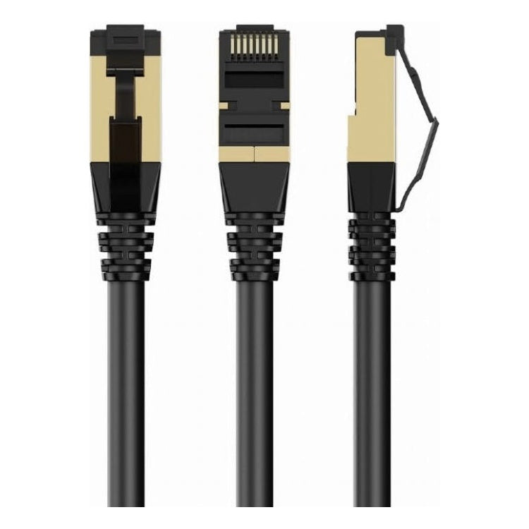GMB-SF-C8CC-1-ZW 1 meter Cat 8 S/FTP (PiMF) netwerkkabel - 100% koper - LSZH - Zwart