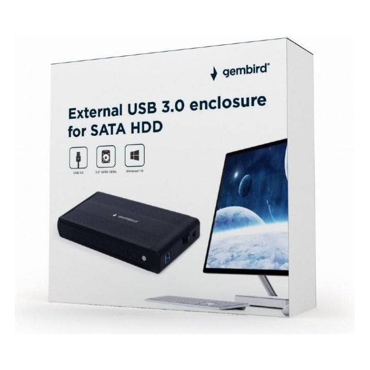 GMB-USB-HDD Externe HDD Behuizing 3.5" SATA - USB 3.0 - Zwart