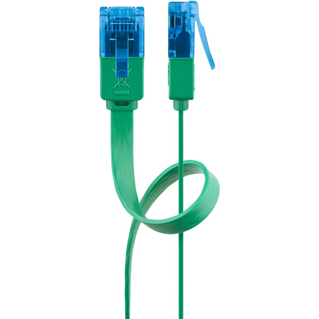 3 meter Cat 6a U/UTP platte netwerkkabel - 100% koper - Groen