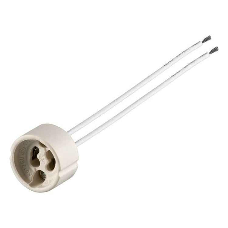 GU10-FIT 10 cm kabel - Keramische fitting GU10 - geschikt voor LED- en halogeenlampen - 230 V, max. 75 W, Ø 28 mm