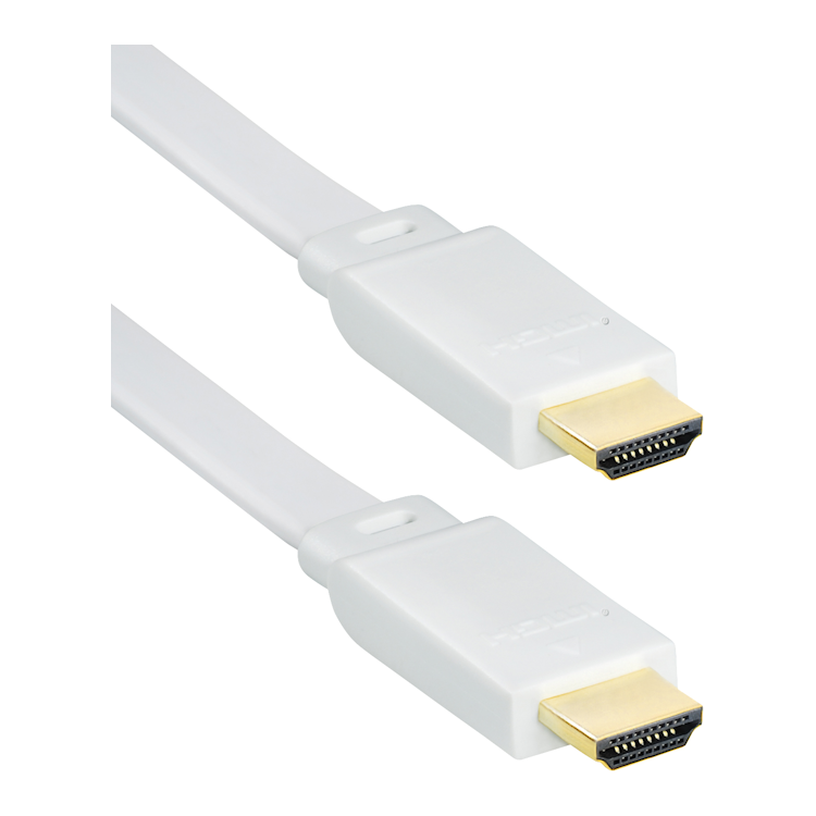 HDMI-1.4-F-0.5-W 50 cm HDMI 1.4 kabel - 4K/30Hz - Platte kabel - Wit