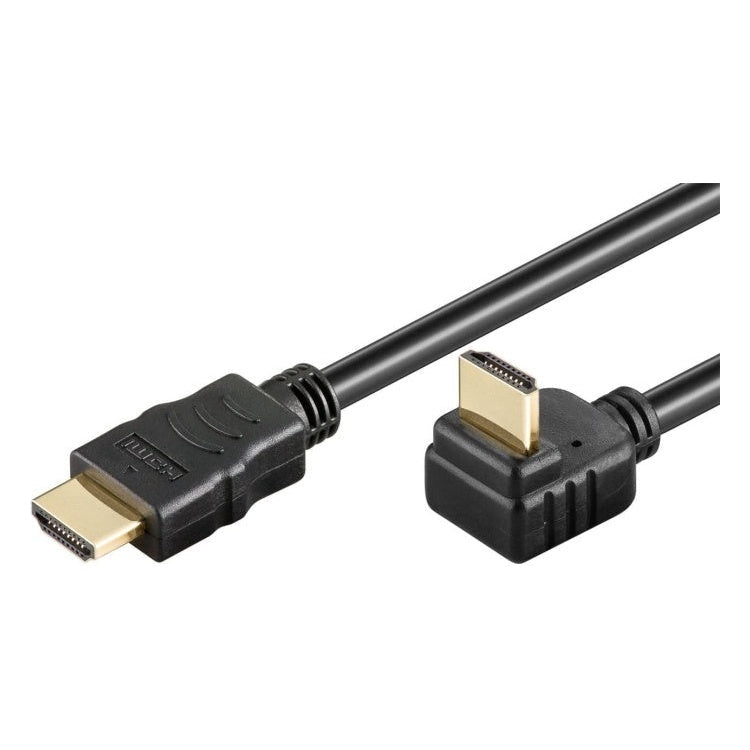 HDMI-2.0-D-2 2 meter HDMI 2.0 kabel - 4K/60Hz - Haaks omlaag - Zwart