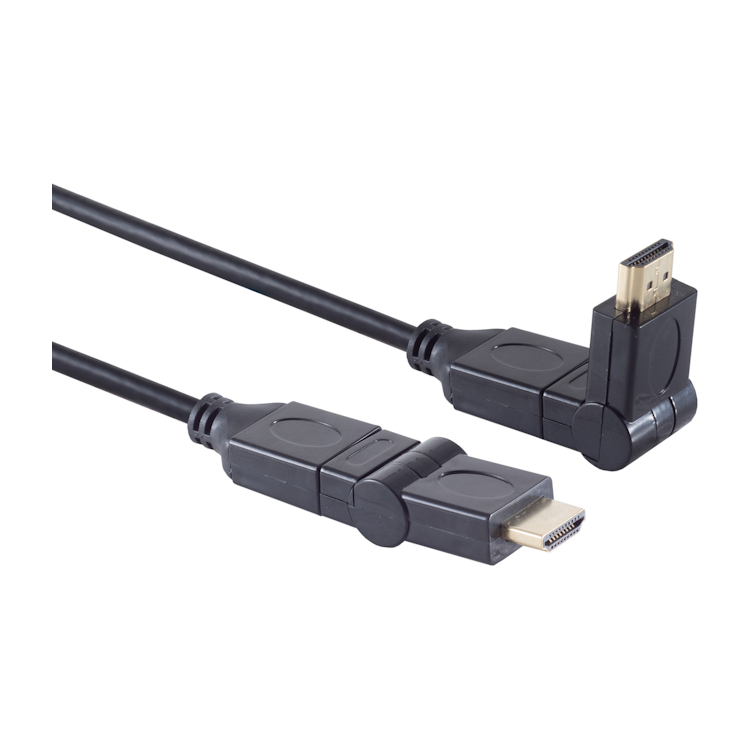 HDMI-2.0-KB-2 2 meter HDMI 2.0 kabel - 4K/60Hz - Met draaibare stekker - S-conn - Zwart