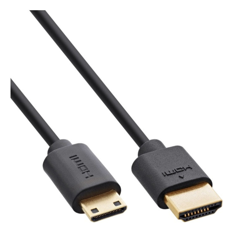 HDMI-mHDMI-2.1-1 1 meter HDMI 2.1 kabel - 8K/60Hz - HDMI A naar HDMI C (mini) - SlimLine - Zwart