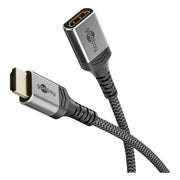 HDMI-V-2.1-1 1 meter Goobay Plus Ultra High Speed HDMI 2.1 verlengkabel - 8K@60Hz - Grijs- Koper