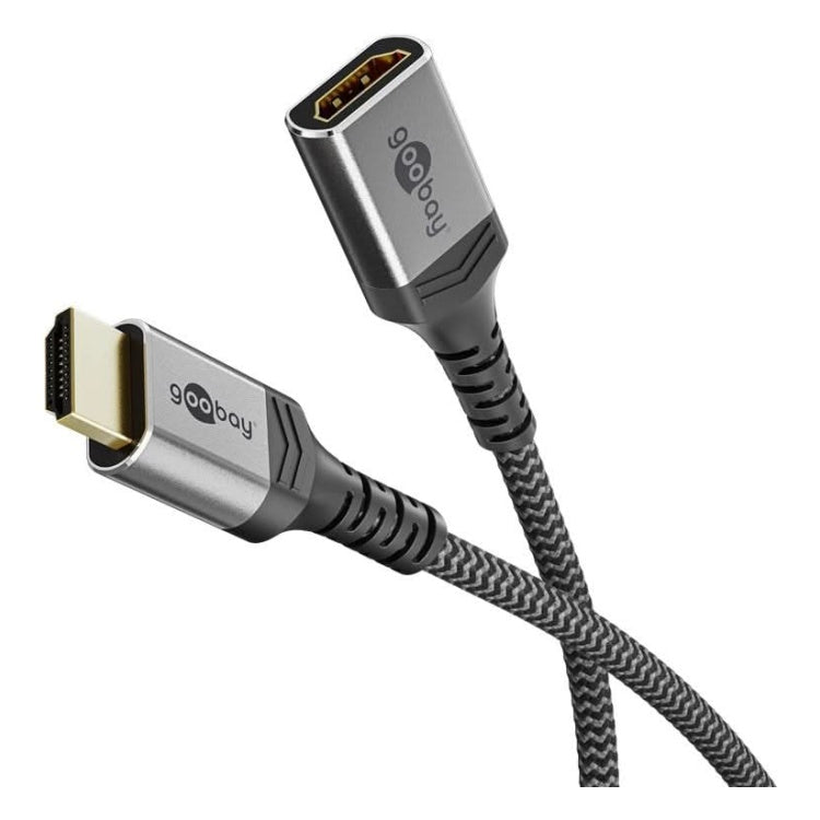 HDMI-V-2.1-1.5 1,5 meter Goobay Plus Ultra High Speed HDMI 2.1 verlengkabel - 8K@60Hz - Grijs- Koper