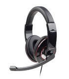 Gembird stereo hoofdtelefoon met microfoon - Extra comfortabel - Bedraad - Zwart/rood