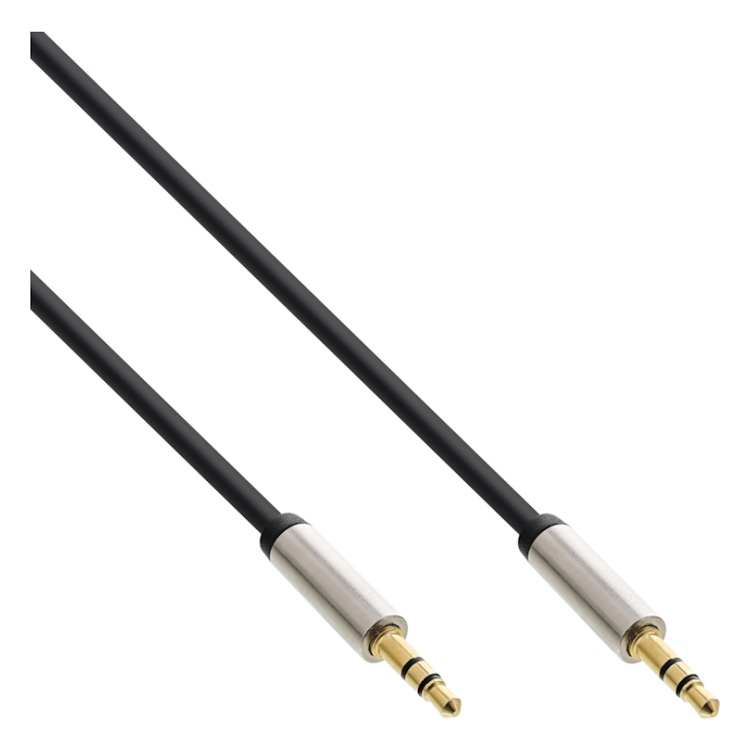 INL-A3.5-MM-1-GP 3.5 mm jack audiokabel - 1 meter - Gold-plated - InLine Slim