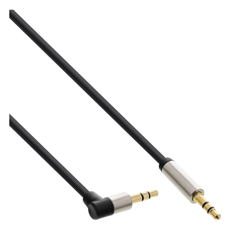 INL-A3.5-MM-H-GP-5 3.5 mm jack audiokabel - 1 x haaks - 5 meter - Gold-plated - InLine Slim