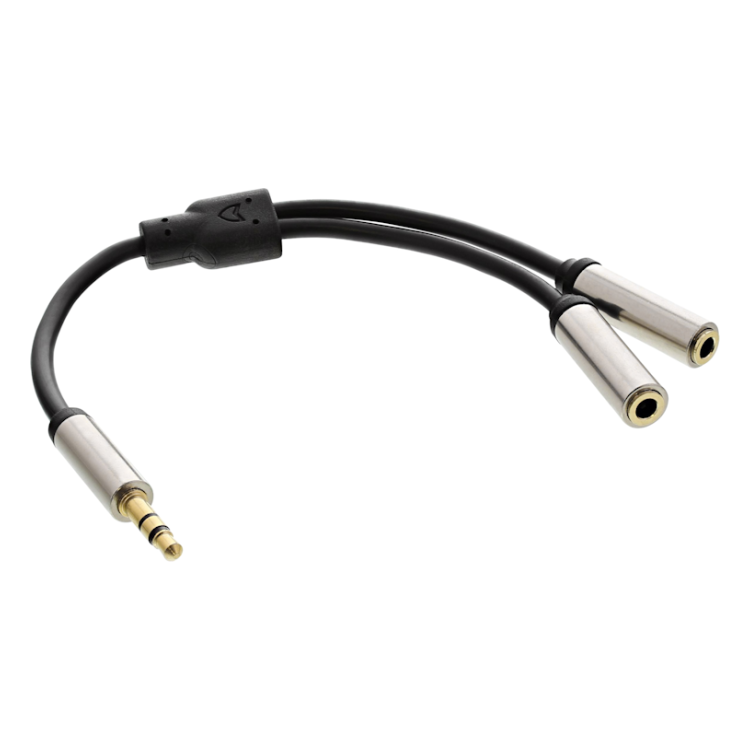 INL-A3.5-SP Premium 3.5 mm splitterkabel - van 1 naar 2 x jack - 15 cm