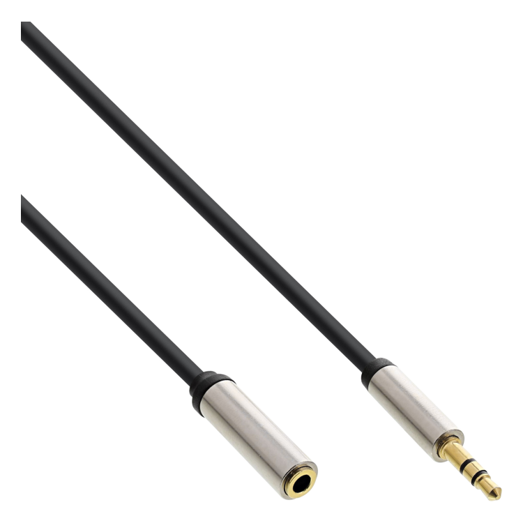 INL-A3.5-V-GP-1 3.5 mm jack audio verlengkabel - 1 meter - Gold-plated - InLine Slim