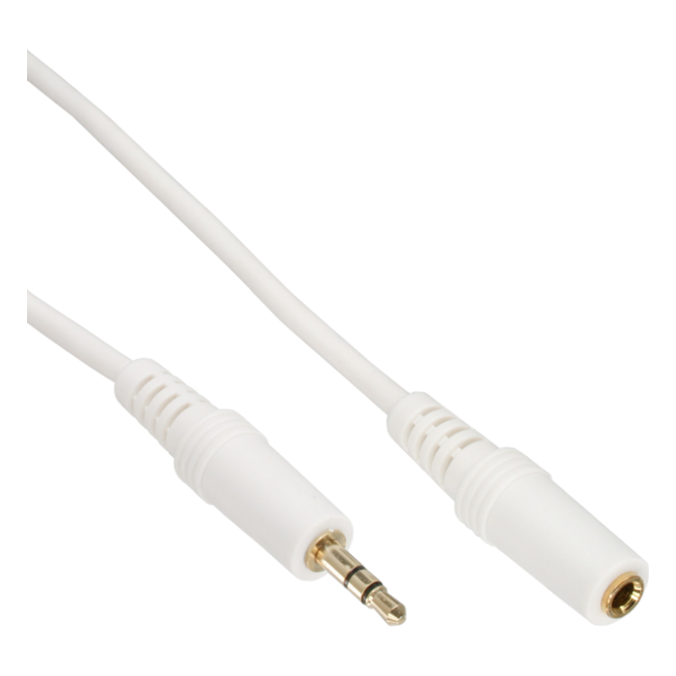 INL-A3.5-V-GP-WT-3 3.5 mm jack audio verlengkabel - 3 meter - Gold-plated - InLine