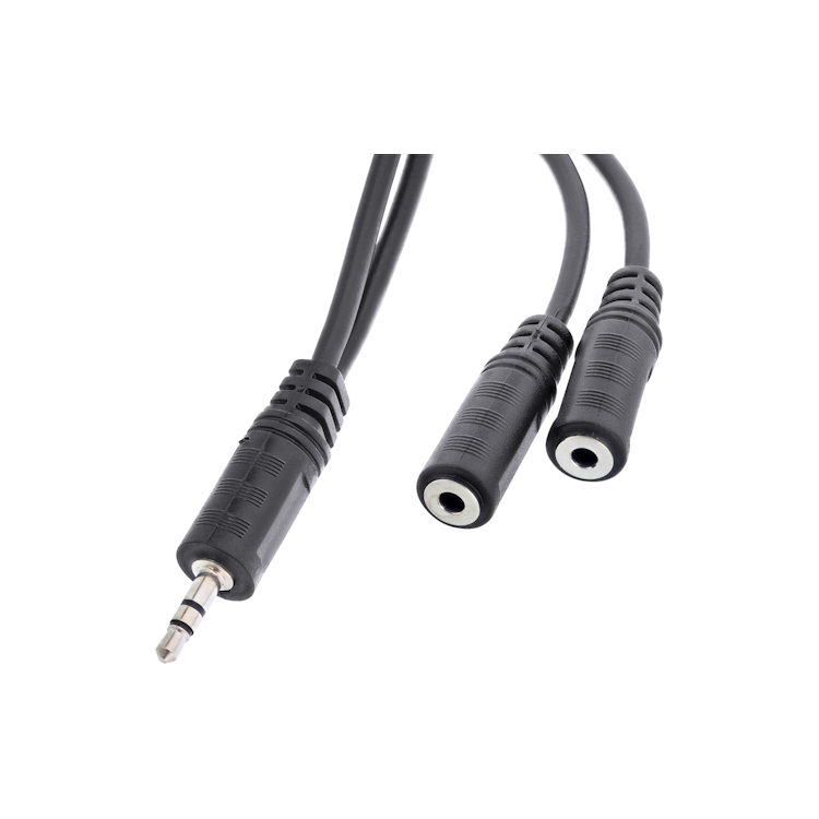 INL-A3.5-Y-ZW-0.2 3.5 mm splitterkabel - van 1 naar 2 x jack - 20 cm
