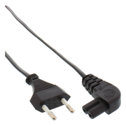 INL-C7-H-ZW-3 C7 kabel - 3 m - Eurostekker naar C7 haaks - Zwart