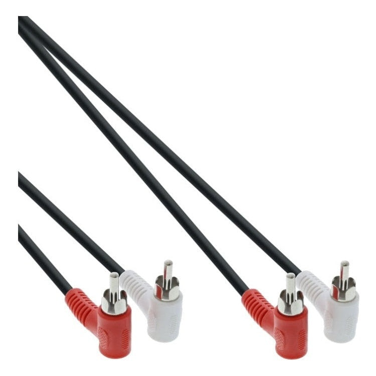 INL-CS2-1.5-2H Audiokabel 2x RCA - Haaks - 1,2 meter  - Zwart