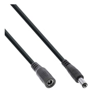 INL-DCV5.5-2.5-1-ZW 1 meter DC verlengkabel - DC (m) naar DC (v) - 5.5 x 2.5 mm - Zwart