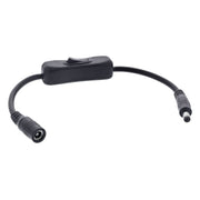 INL-DCV5.5-2.5-SW-ZW DC-kabel met schakelaar - 5,5 x 2,5 mm - 20 cm - Zwart - 140W
