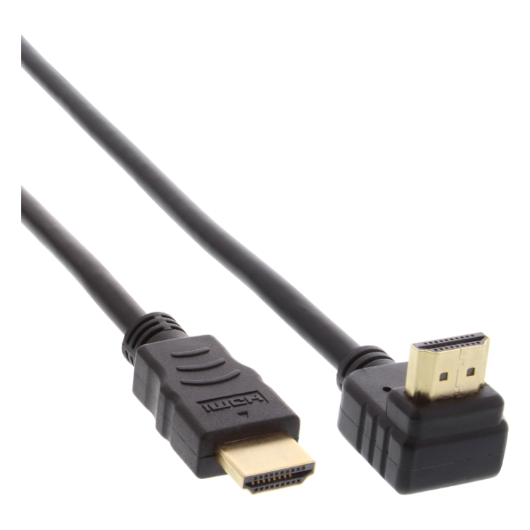 INL-HDMI-1.4-U-1.5 1.5 meter HDMI 1.4 kabel - 4K/30Hz - Haaks omhoog - Zwart