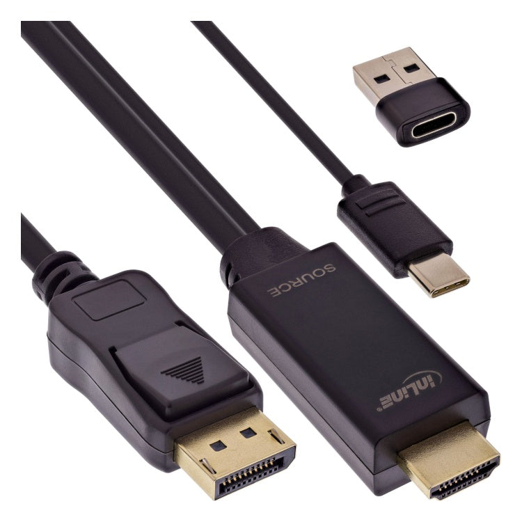 INL-HDMI-DP-2 2 meter HDMI naar DisplayPort converterkabel 4K 60 Hz - zwart