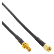 INL-R-SMA-1 RP-SMA Verlengkabel - Mannelijk-Vrouwelijk - RG58 - 50 Ohm - 1 meter - Vergulde Contacten - Zwart