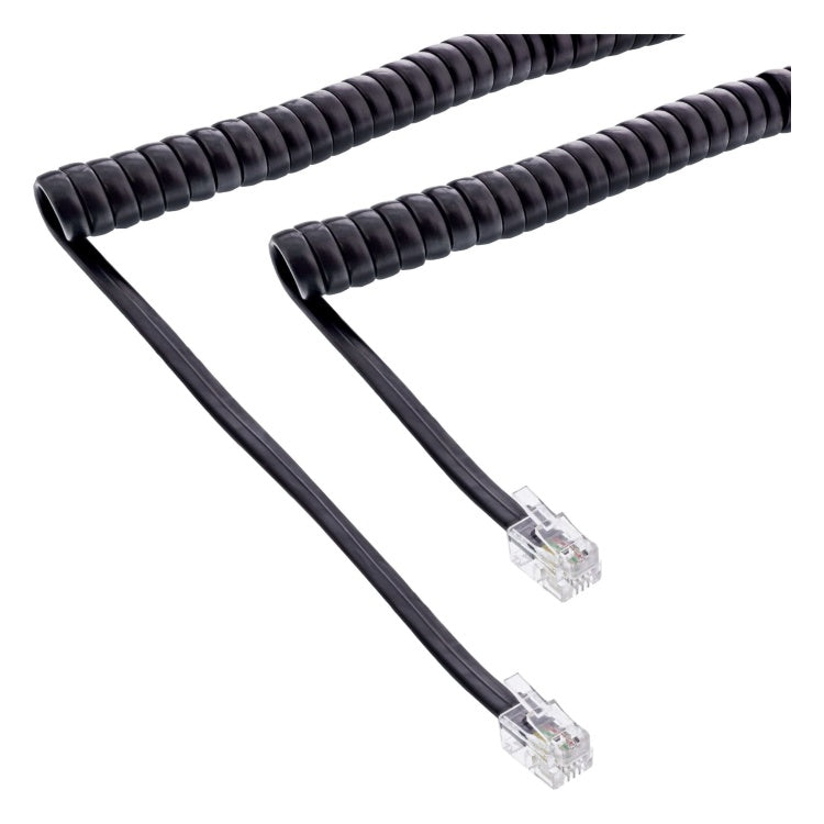 INL-RJ10-ZW-2 Max 2 meter Spiraalkabel RJ10 4P4C M/M - Zwart