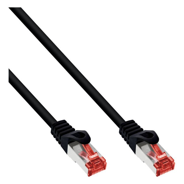 INL-SF-C6C-1.5-ZW 1,5 meter Cat 6 S/FTP (PiMF) netwerkkabel - 100% koper - Zwart