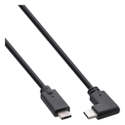 INL-USB-C-3.2-H-ZW-0.5 Inline USB kabel - USB 3.2 Gen 2 - USB-C - 50 cm - Zwart - PD 100 watt - Haaks