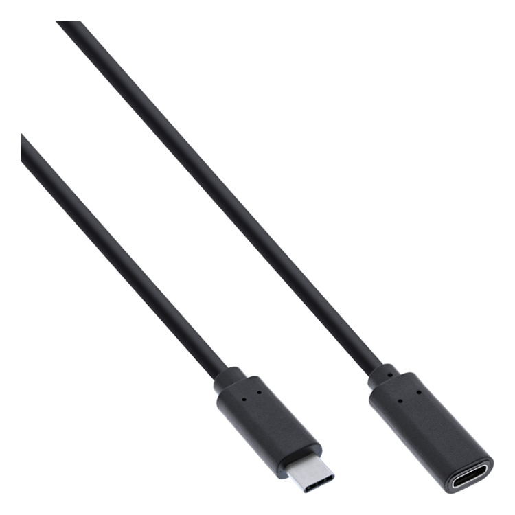 INL-USB-C-3.2-V-1 Premium USB-C naar USB-C verlengkabel - USB 3.2 - 1 meter - PD 100 watt - Zwart