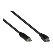 INL-USB2.0-MC-C-1 1 meter Micro-USB naar USB-C verloopkabel - USB 2.0 - Zwart - Inline