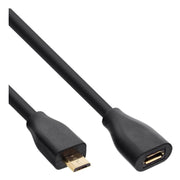 INL-USB2.0-MC-V-1.5 1.5 meter Micro-USB 2.0 male naar Micro-USB 2.0 female verlengkabel