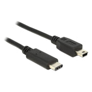 INL-USB2.0-MN-C-5 Inline Mini-USB naar USB-C verloopkabel - 5 meter - USB 2.0 - Zwart