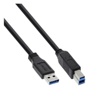 INL-USB3.0-AB-0.5 USB -A naar USB-B kabel -USB 3.0 - tot 2A - 50 cm - Zwart