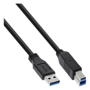 INL-USB3.0-AB-1.5 USB -A naar USB-B kabel -USB 3.0 - tot 2A - 1,5 meter - Zwart