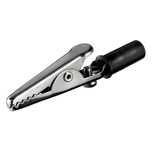 KC-SC-51-ZW Krokodillenklem - Alligator clip met schroef - Zwart - 51 mm
