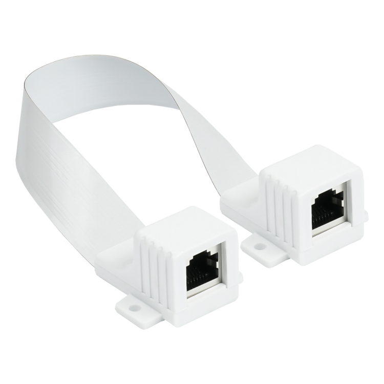 LAN-RD-0.25-WT RJ45-Vensterdoorvoer - RJ45 (v) naar RJ45 (v)  - Wit - 25 cm