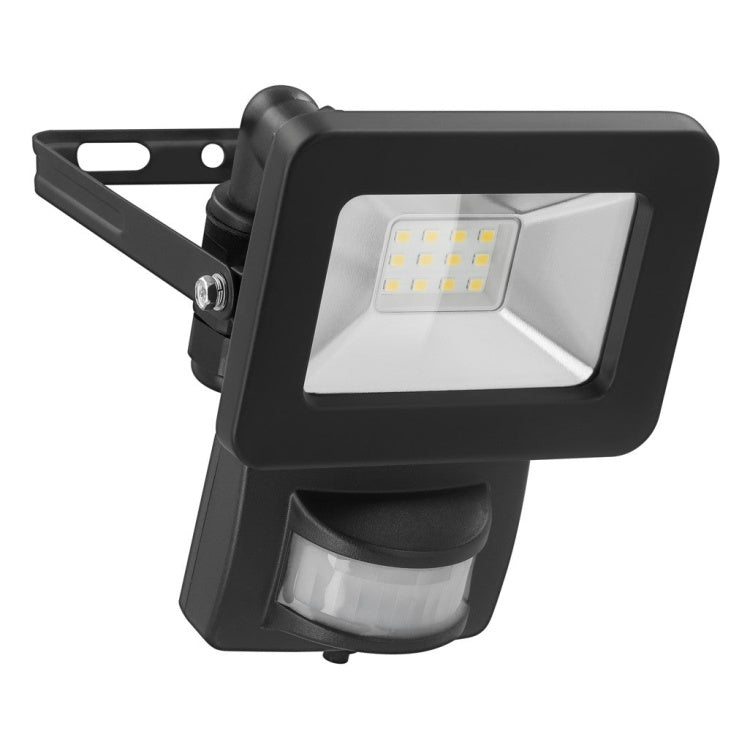 LED-SEN-10W-4K-ZW 10 watt led schijnwerper met sensor - 4000K (daglicht) - Zwart