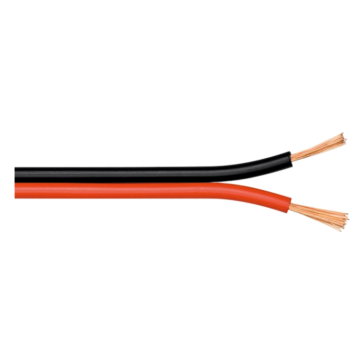 LSK-A-2X2.5-100 Luidsprekerkabel - 2 x 2.5 mm² - 100 meter - CCA - Rood/zwart - Transmedia