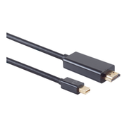 MDP-1.2-HDMI-3 3 meter mini Displayport naar HDMI kabel - 4K/30Hz - Displayport 1.2 naar HDMI 1.4 - Zwart