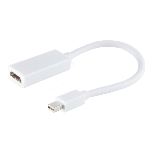 mDP-1.2-HDMI-W 15 cm Adapter Mini DisplayPort mannelijk / HDMI (A) vrouwelijk - Wit
