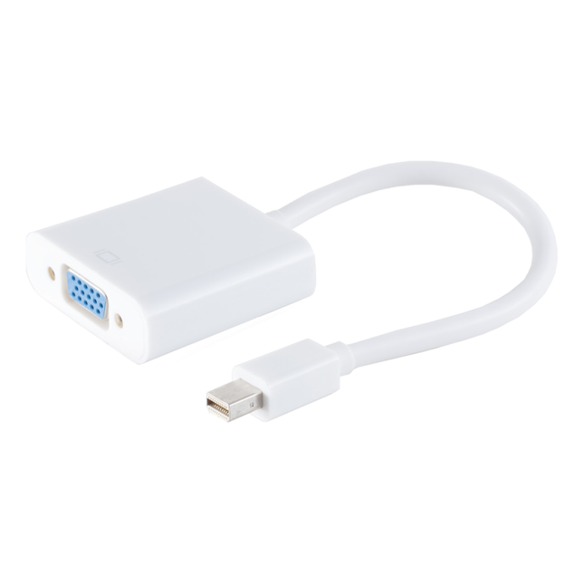 mDP-1.2-VGA-W 15 cm Adapter Mini DisplayPort mannelijk / VGA vrouwelijk - Wit