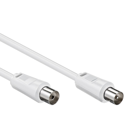 Coaxkabel - 50 cm - Coax (IEC) mannelijk naar vrouwelijk - Wit